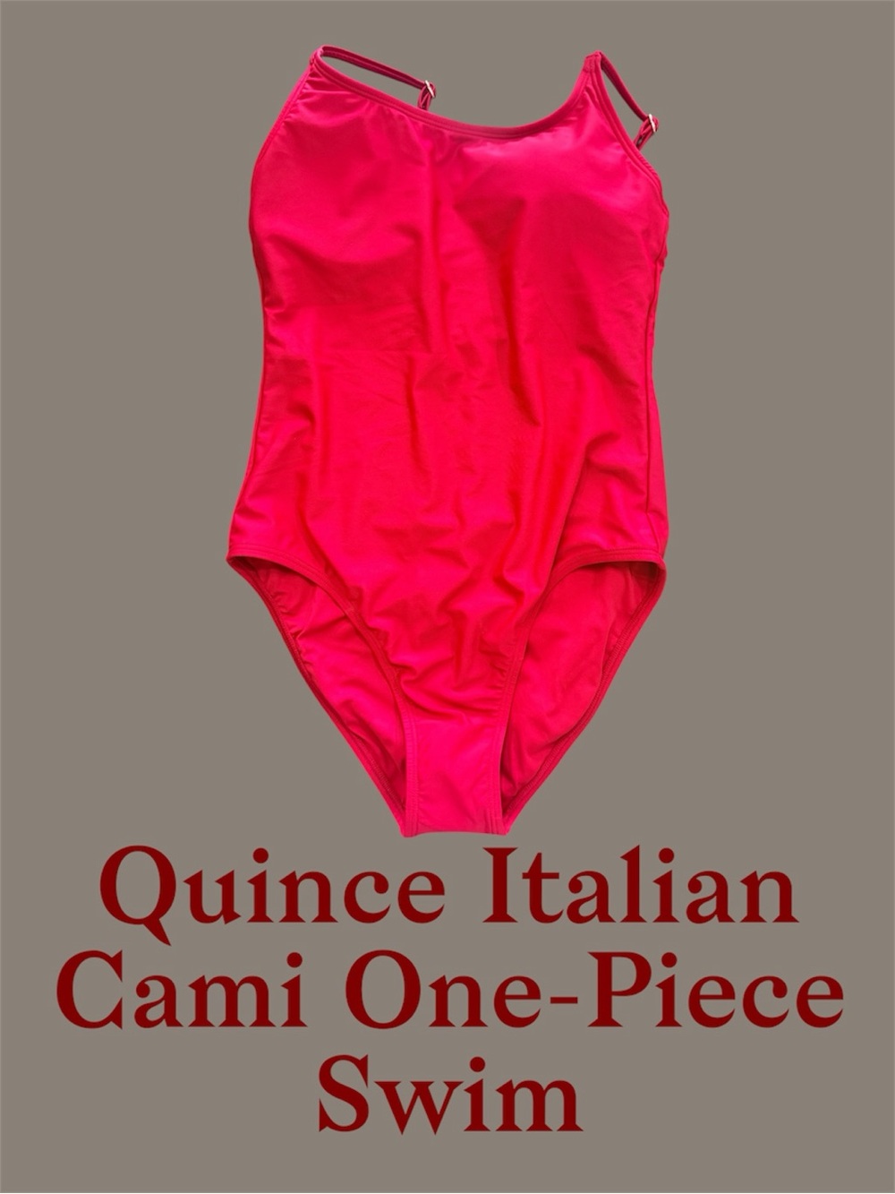 NWT Quince Italian Cami One-Piece Swimsuit Cherry
